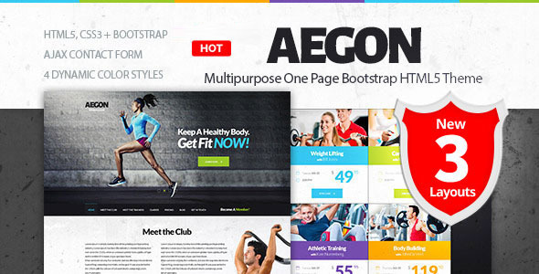 Aegon - Responsive Gym/Fitness Club HTML Template Aegon - Responsive Gym/Fitness Club HTML Template