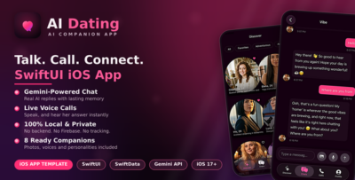 AI Dating - Companion Chat With Voice Call | SwiftUI iOS Mobile App Template