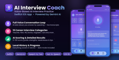 AI Interview Coach — Voice-Based With Practice | Swift iOS Mobile App