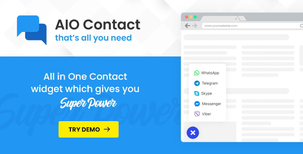 AIO Contact - All in One Contact Widget - Support Button AIO Contact - All in One Contact Widget - Support Button