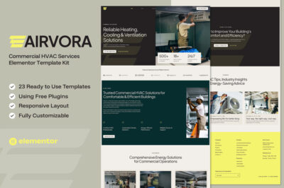 Airvora - Commercial HVAC Services Elementor Template Kit