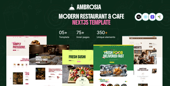 Ambrosia - Multi-Concept Restaurant, Food & Cafeteria NextJS Template Ambrosia - Multi-Concept Restaurant, Food & Cafeteria NextJS Template