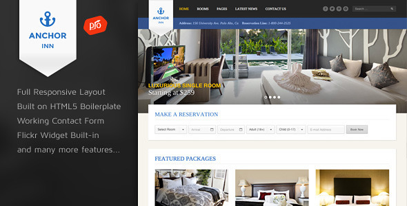 Anchor Inn - Hotel and Resort HTML Template Anchor Inn - Hotel and Resort HTML Template