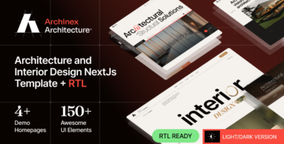 Archinex - Modern Architecture & Interior Design React NextJs Template