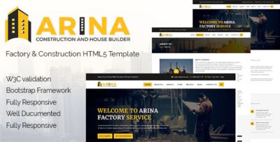 Arina - Factory & Construction HTML5 Responsive Template.