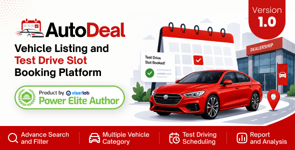 AutoDeal - Vehicle Listing and Test Drive Slot Booking Platform AutoDeal - Vehicle Listing and Test Drive Slot Booking Platform