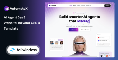 Automatex -  AI Agent SaaS Website Tailwind CSS 4 HTML Template