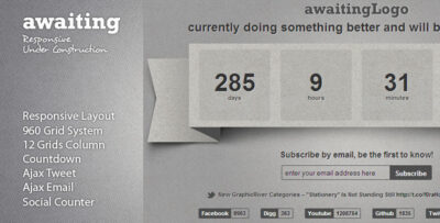 Awaiting - Responsive Under Construction Template