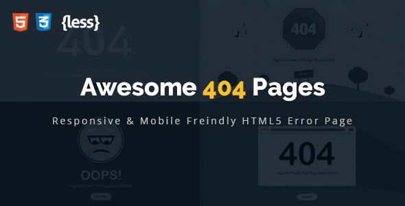 Awesome 404 Error HTML Template Awesome 404 Error HTML Template