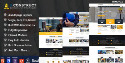 B Construction - Building Company HTML Template