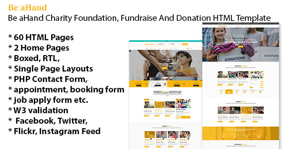 Be aHand Charity Foundation, Fundraise And Donation HTML Template Be aHand Charity Foundation, Fundraise And Donation HTML Template