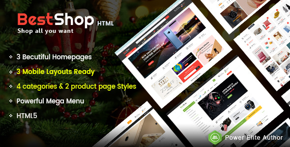 BestShop - Top MultiPurpose HTML Template With Mobile Layouts BestShop - Top MultiPurpose HTML Template With Mobile Layouts
