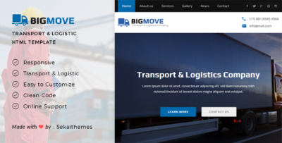 Big Move - Responsive Transport & Logistics HTML Template