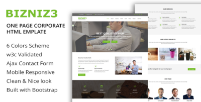 Bizniz3 - One Page Mutlipurpose HTML5 Template
