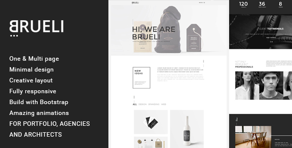 Brueli - Minimal Portfolio / Agency / Architect Template Brueli - Minimal Portfolio / Agency / Architect Template