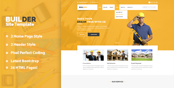 Builder - Construction HTML Template Builder - Construction HTML Template