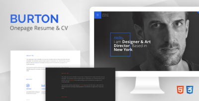 Burton - One Page Resume & CV Template