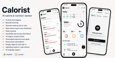 Calorist | Mobile App AI Calorie Tracker With Laravel Admin Panel