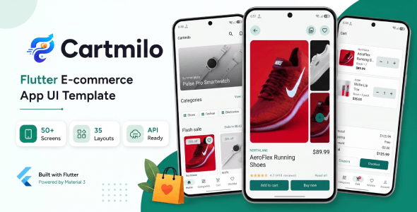 Cartmilo | eCommerce Flutter App UI Template Cartmilo | eCommerce Flutter App UI Template