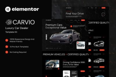 Carvio - Luxury Car Dealer Elementor Template Kit
