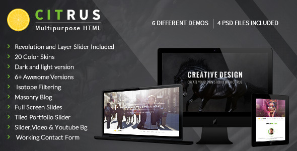 Citrus - OnePage Parallax HTML Portfolio Citrus - OnePage Parallax HTML Portfolio