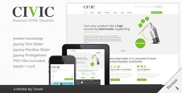 Civic Responsive Business Template Civic Responsive Business Template
