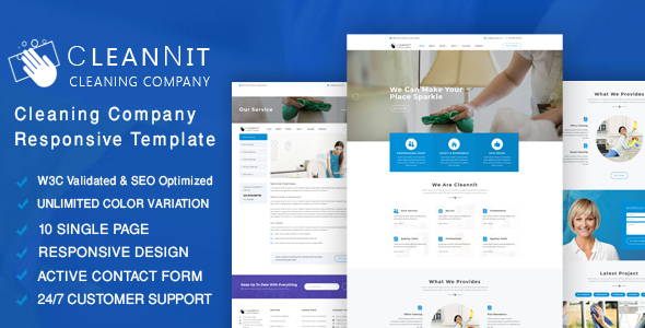 CleanNit - Cleaning Company Responsive Website CleanNit - Cleaning Company Responsive Website