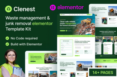 Clenest - Waste Management and Junk Removal Elementor Template Kit