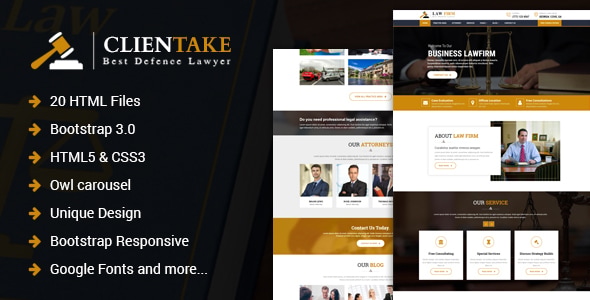 Clientake – Responsive Law Firm HTML Template Clientake – Responsive Law Firm HTML Template