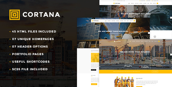 Cortana - Construction HTML5 Template Cortana - Construction HTML5 Template