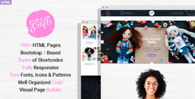 Craft Plus - Handmaded Crafts HTML Template with Visual Page Builder