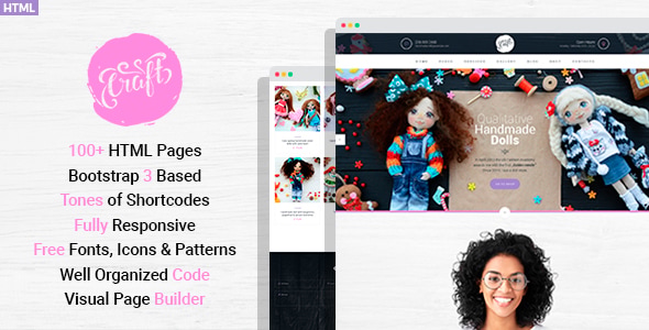 Craft Plus - Handmaded Crafts HTML Template with Visual Page Builder Craft Plus - Handmaded Crafts HTML Template with Visual Page Builder