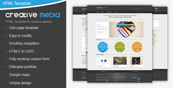 Creative Media One Page Html Template Creative Media One Page Html Template