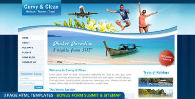 Curvy and Clean Travel Template - HTML