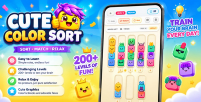 Cute Color Sort - Android Puzzle Game with AdMob