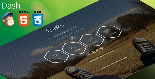 Dash - Responsive Coming Soon Page Dash - Responsive Coming Soon Page