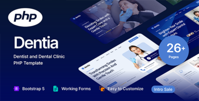 Dentia - Dental Clinic & Dentist PHP Website Template