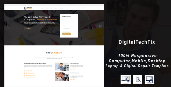 Digital Tech Fix - Multipurpose Mobile, Computer, Electronic Servicing and Repairing HTML Template Digital Tech Fix - Multipurpose Mobile, Computer, Electronic Servicing and Repairing HTML Template