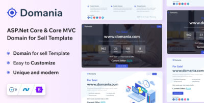 Domania - Domain For Sell ASP.Net Core & Core MVC Template