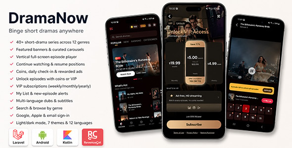 Dramanow | Mobile App Short Drama With Laravel Admin Panel Dramanow | Mobile App Short Drama With Laravel Admin Panel