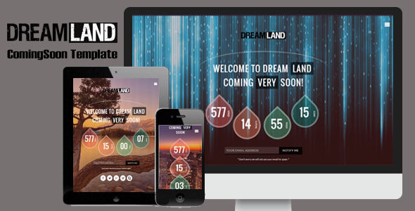 Dreamland - Responsive Coming Soon Page Dreamland - Responsive Coming Soon Page