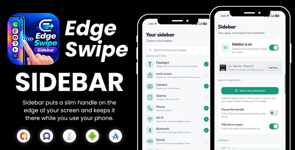 EdgeSwipe | Edge Swipe Sidebar - Android App with Ads EdgeSwipe | Edge Swipe Sidebar - Android App with Ads
