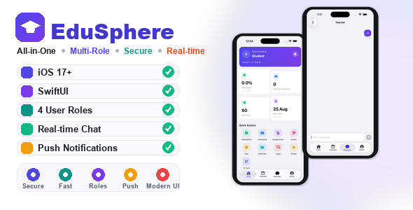EduSphere | Multi-Role School Management App - iOS SwiftUI App EduSphere | Multi-Role School Management App - iOS SwiftUI App