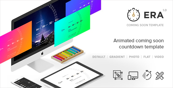 ERA - Animated Coming Soon Countdown Template ERA - Animated Coming Soon Countdown Template