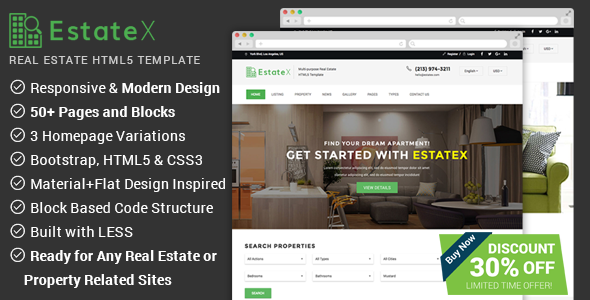 EstateX - Real Estate Website Template EstateX - Real Estate Website Template