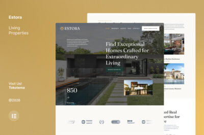 Estora - Property Listings & Boutique Real Estate Website Elementor Template Kit
