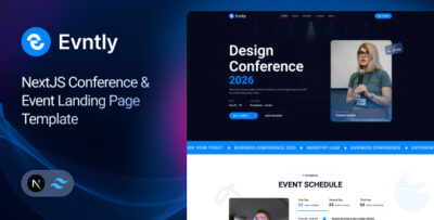Evntly - NextJS Conference & Event Landing Page Template