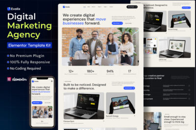 Evolix - Digital Marketing Agency Elementor Template Kit