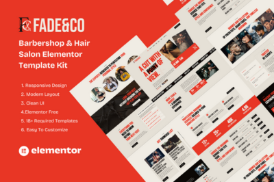 Fade&Co - Barbershop & Hair Salon Elementor Template Kit