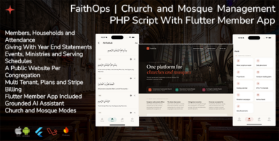 FaithOps | Church and Mosque Management Flutter Member App With Laravel Script